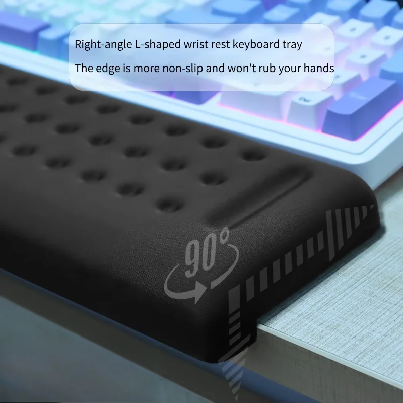 Alfombrilla para teclado y ratón en forma de L, almohada para codo de espuma viscoelástica, cojín ergonómico para borde de escritorio, almohadilla para reposamuñecas para teclado para juegos y oficina - imagen 3