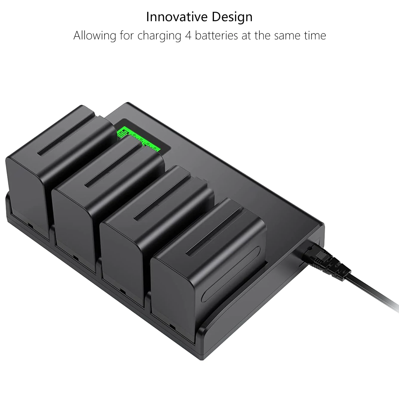 Cargador de batería de 4 canales con pantalla LCD para batería de cámara Sony NP-F970, NP-F960, NP-F770, NP-F750, NP-F570, NP-F550 - imagen 5