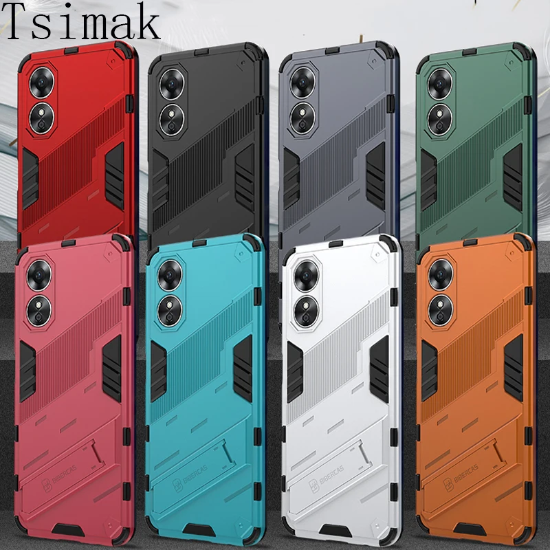 Funda A prueba de golpes para móvil, carcasa trasera de armadura 2022 para OPPO A17, A17, A17K, A57, A57S, A57E, A77, A77S, 4G, Realme, GT Neo 2, 3, 5, 2T, 3T - imagen 2