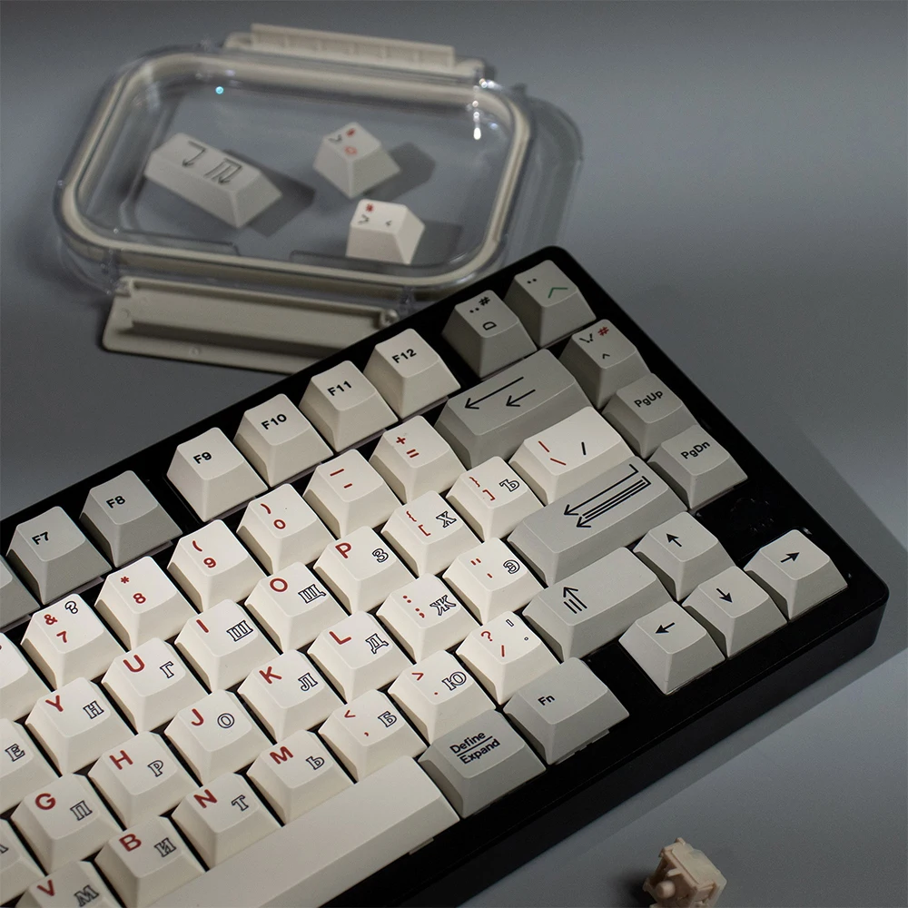 keycaps retro keycaps 1.7mm cereja perfil sublimação térmica russo personalizado keycaps para 68//87/104 kit de teclado mecânico - imagen 5