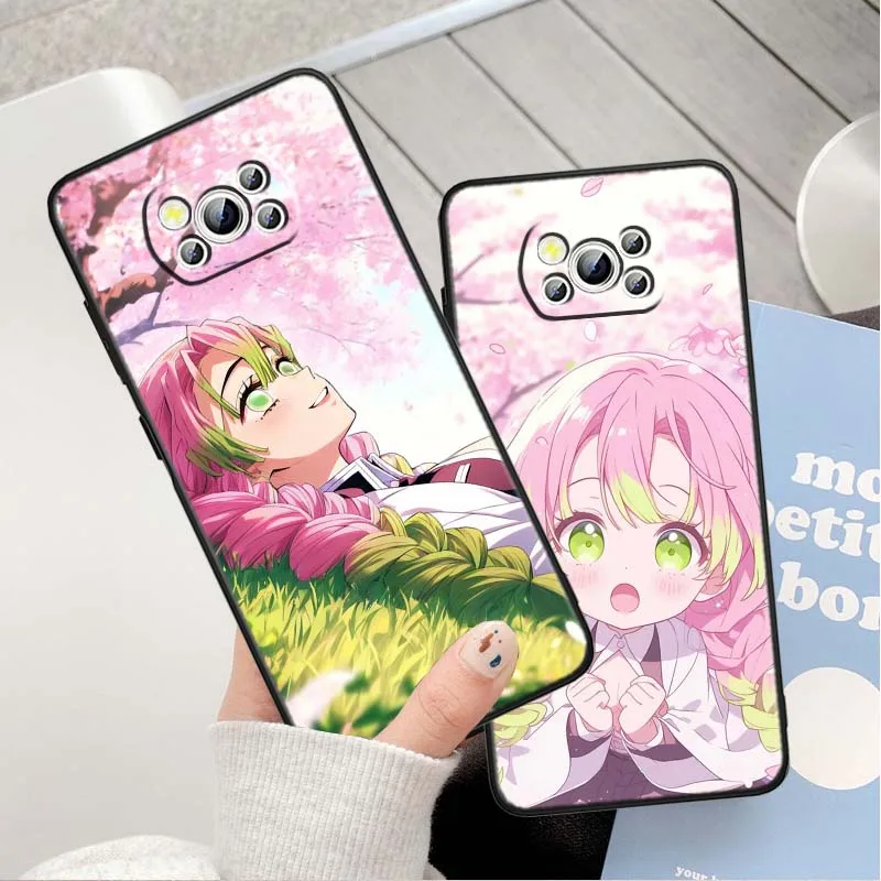 Funda de Anime Mitsuri para Xiaomi Poco C65 C55 C51 C50 C40 F6 F5 F4 M6 M5 M4 X6 X5 5G funda de teléfono negra - imagen 3