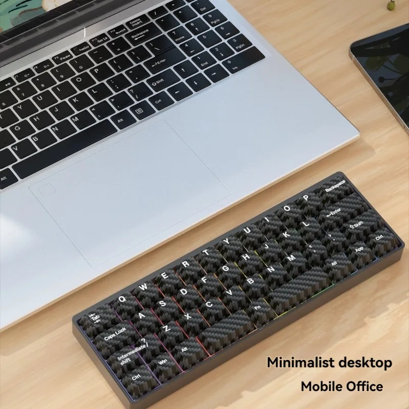 Teclado inalámbrico KM40, diseño 40%, personalizado, intercambiable en caliente, Bluetooth, triodo, junta tórica, teclados mecánicos de aluminio para juegos y oficina - imagen 4