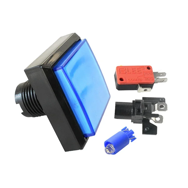 Botón pulsador cuadrado de 51x51mm, microinterruptor de luz LED iluminado de 12V para juego de tambor Arcade, máquina expendedora, dispositivo de respuesta, piezas DIY - imagen 4