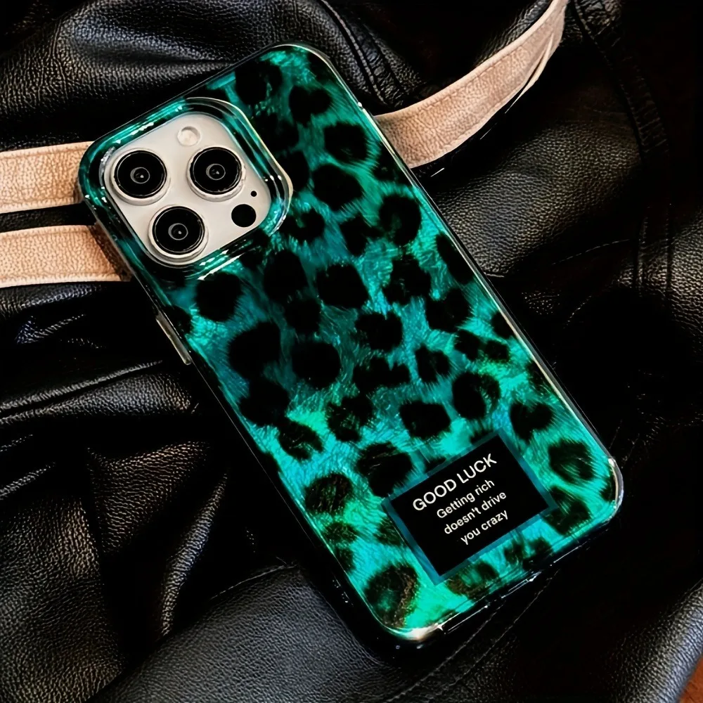Funda de teléfono con estampado de leopardo y láser Retro para iPhone 11 12 13 14 15 16 Pro Max XS XR X 7 8 Plus, cubierta de parachoques a prueba de golpes - imagen 5