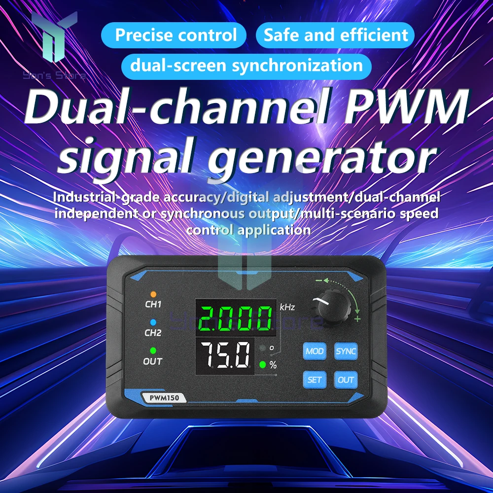 Nuevo generador de señal de doble canal PWM150 para servomotor, medidor de frecuencia, DC5-24V de frecuencia de pulso de onda cuadrada ajustable - imagen 2