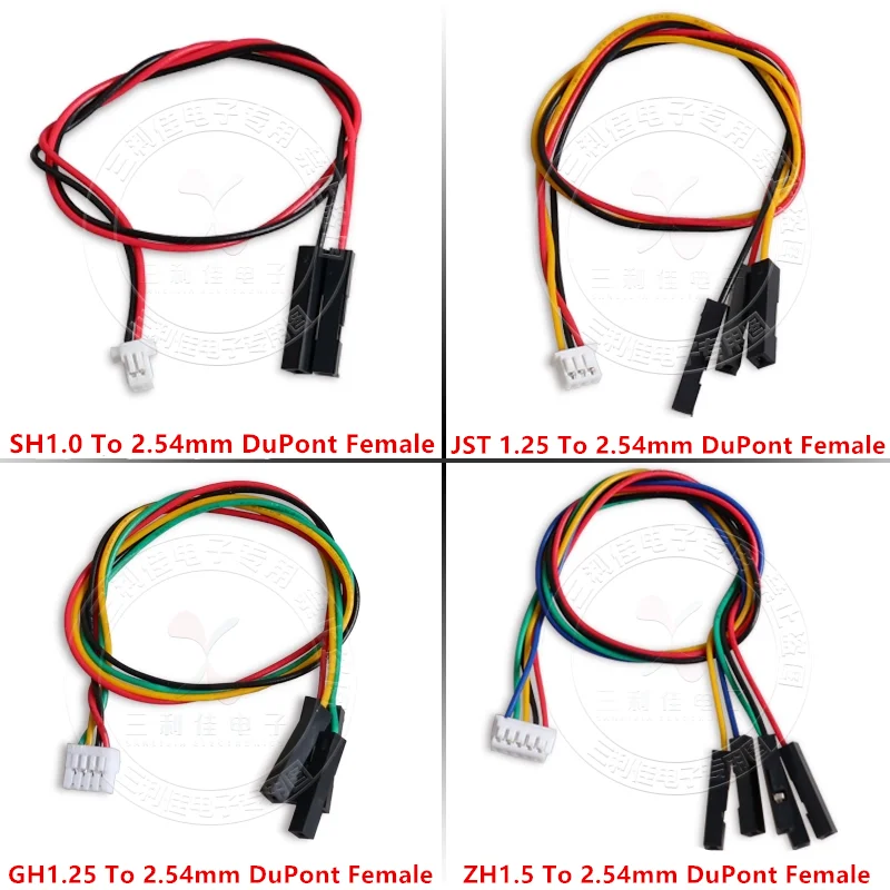 10 Uds SH1.0/JST1.25/GH1.25/ZH1.5/PH2.0/XH2.54mm/KF2510 2P/3P/4P/5P/6 pines a 2,54mm Dupont conector de Cable macho/hembra Cable de Color - imagen 4