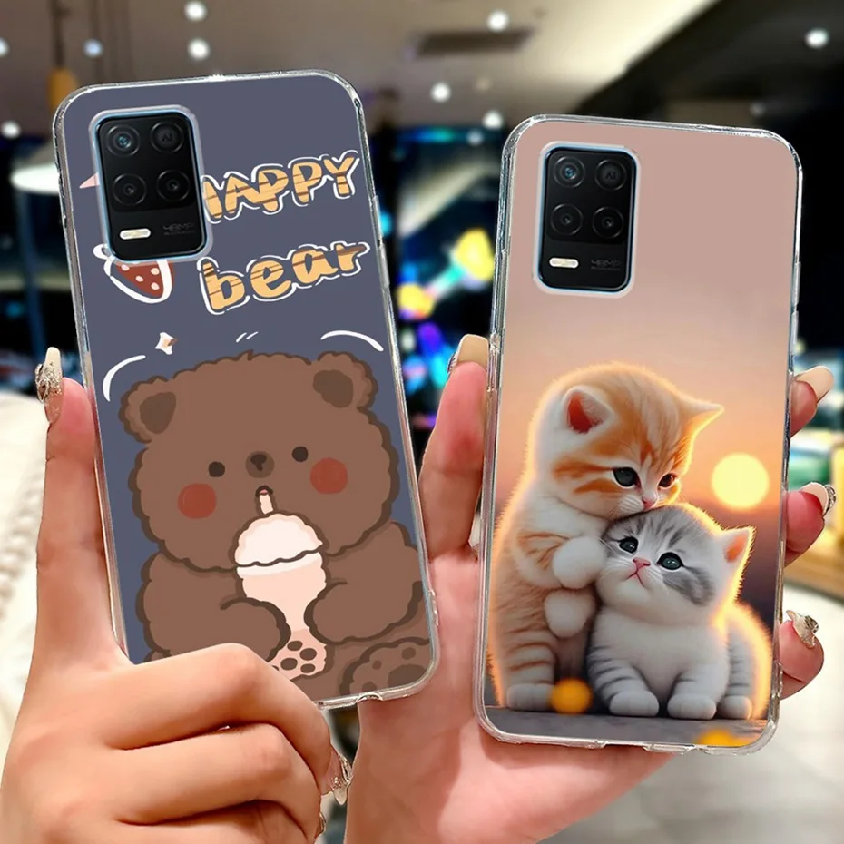 Nuevo diseño de funda de teléfono para Realme 8 5G (RMX3241), funda trasera delgada de TPU transparente para Realme V13 5G Realme8 5G, fundas de silicona suave - imagen 3