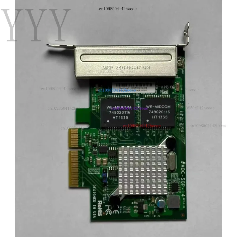 95% nueva tarjeta controladora para Intel i350 Supermicro AOC-SGP-i4 4 puertos PCIe x4 Gigabit