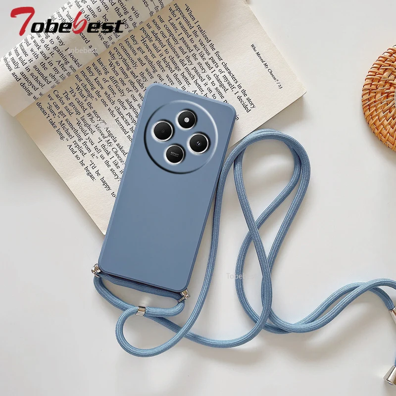 Funda de silicona con cordón y correa para collar cruzado para Xiaomi Redmi 14C Note 14 Pro Plus 4G 5G, funda trasera suave - imagen 4