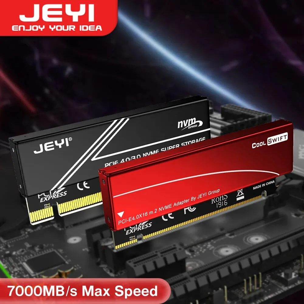 Adaptador JEYI M.2 NVME a PCIE 4,0 X16, tarjeta de expansión PCIe X16 Gen4 con funda de disipador térmico de aluminio, para Samsung 980 PRO, 970 EVO - imagen 2