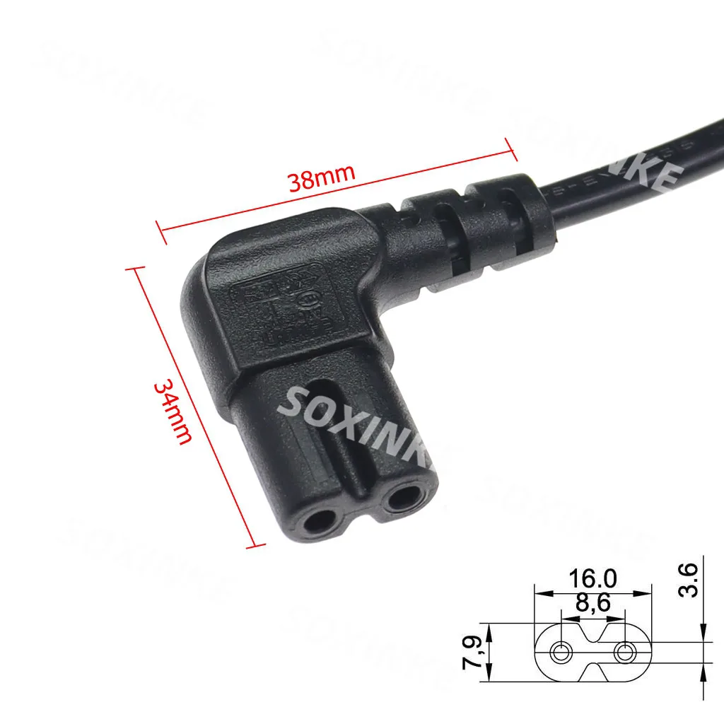 Reino Unido británico de 3 pines a figura 8 C7 en ángulo recto Singapur Malasia Cable de alimentación de CA para impresoras de TV cámaras PS4 PS3 3M - imagen 3