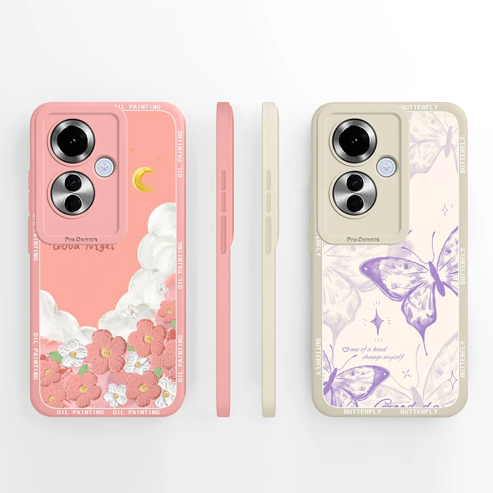 Para Oppo Reno11 Pro 11F 5G Funda de teléfono encantadores patrones de garra de gato Funda de silicona líquida suave para Oppo Reno11Pro Funda de alta calidad - imagen 4