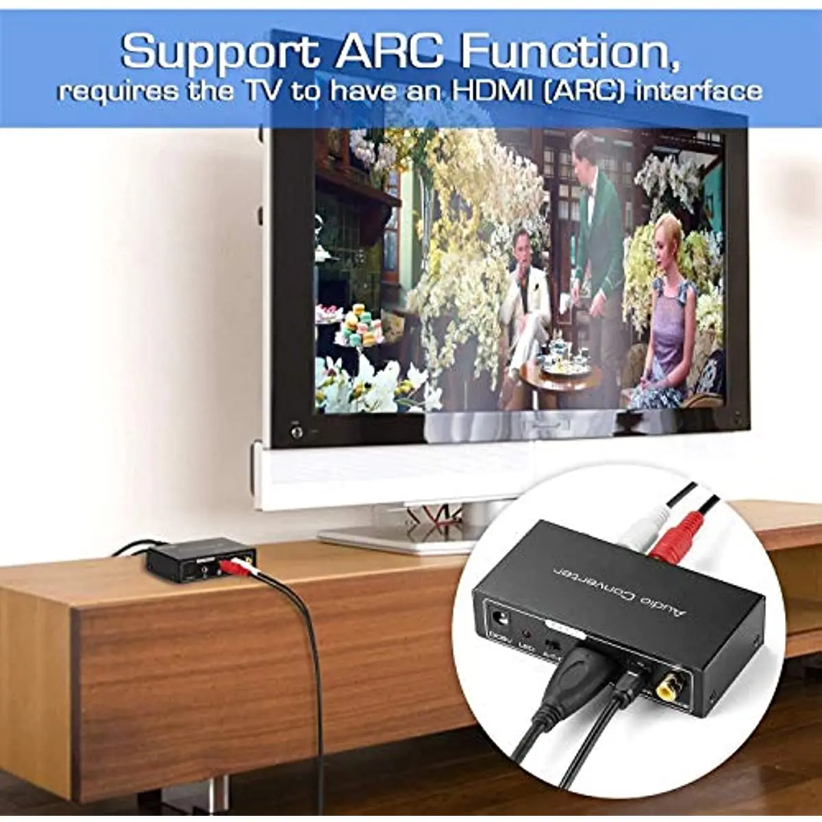 Extractor de Audio y DAC Digital a analógico compatible con HDMI ARC SPDIF/Coaxial óptico a SPDIF Coaxial estéreo conector L/R de 3,5mm para TV - imagen 5