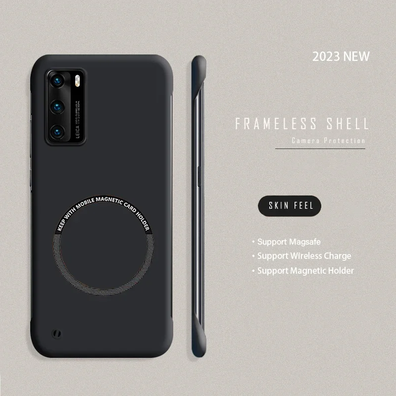 Funda de teléfono magnética ultrafina y dura sin marco para Huawei P60 P50 P40 P30 Pro Mate 60 50 40 30 20 Pro Magsafe mate - imagen 2
