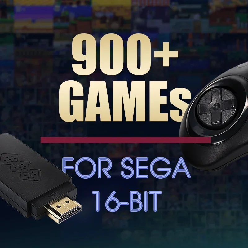 DATA FROG Consola de juegos inalámbrica retro de 16 bits Compatible con HDMI TV Stick con 900 juegos clásicos para sistemas compatibles con Sega y FC - imagen 2