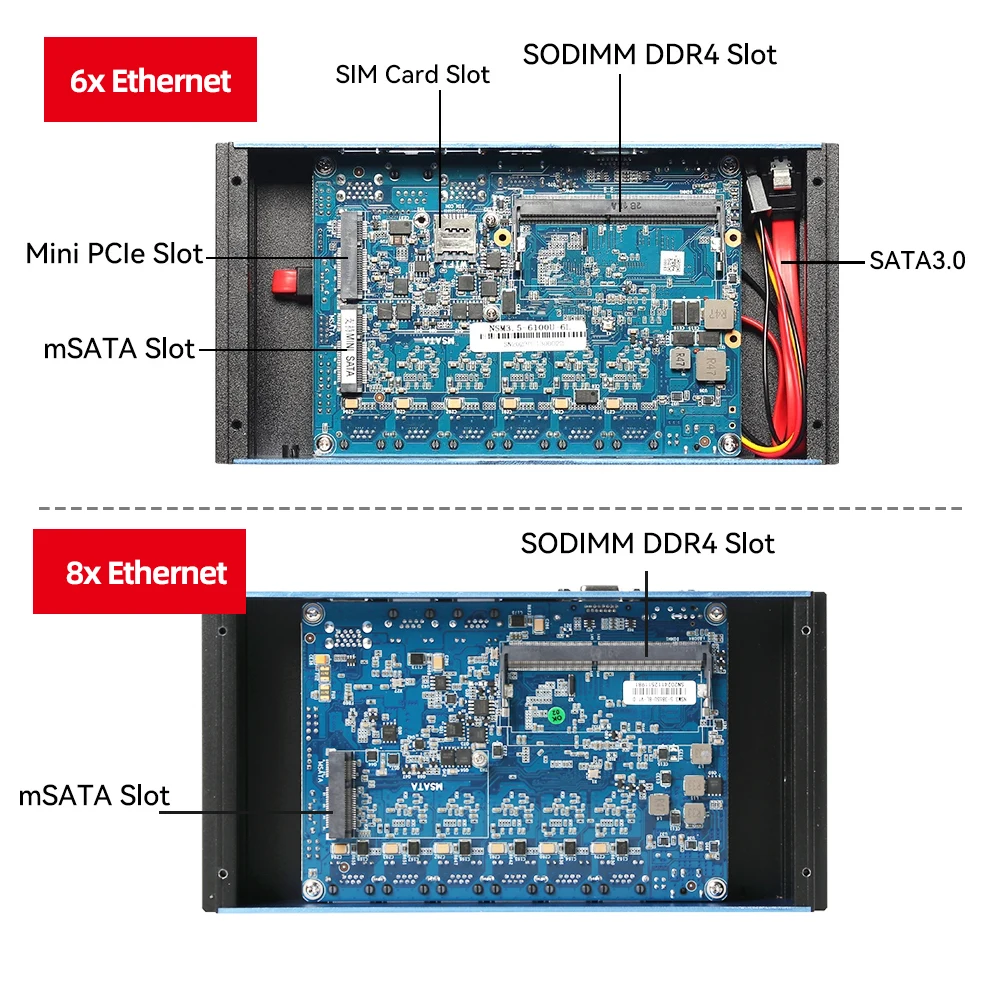 Mini PC Firewall Aparato Intel Celeron 3865U 8x Gigabit Ethernet Soporte Windows Linux Debian Pfsense Opnsense - imagen 4