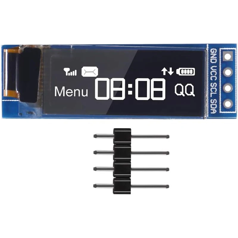 Módulo de pantalla OLED I2C de 0,91 pulgadas, controlador de pantalla OLED I2C SSD1306, Blanco/azul, CC 3,3 V ~ 5V para Arduino - imagen 2