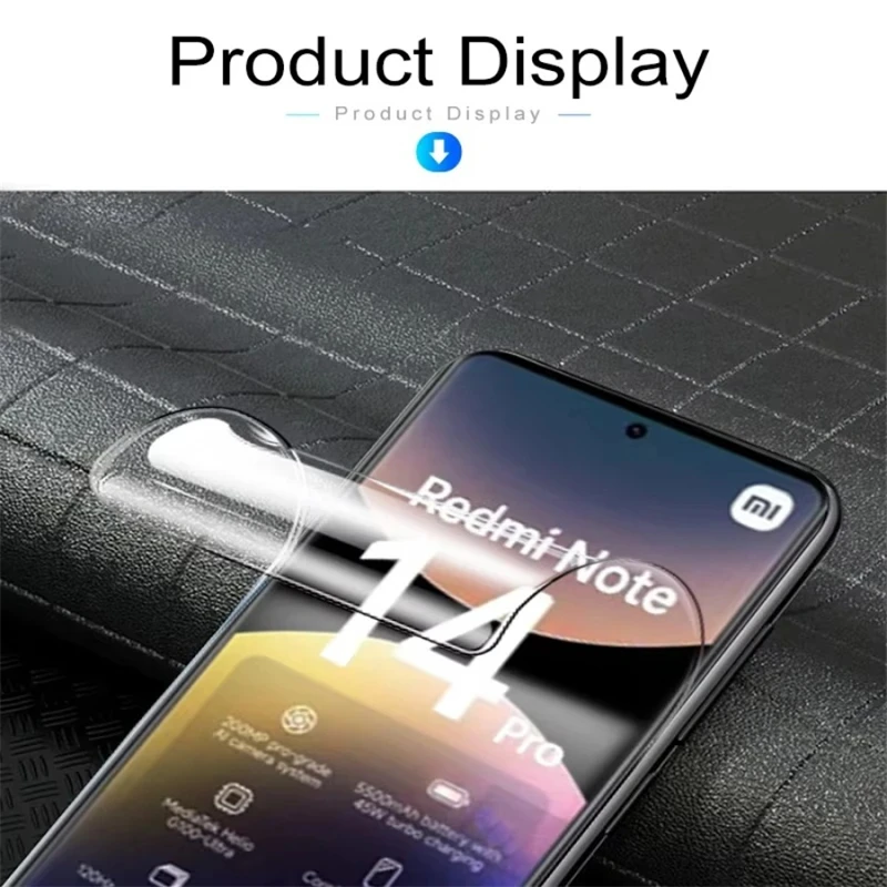 Película de hidrogel 6 en 1 para Xiaomi Redmi Note 14 11 10 Pro Plus 14S Protector de pantalla de lente para Note 13 12 8 Pro Plus Turbo 9T 4G - imagen 3