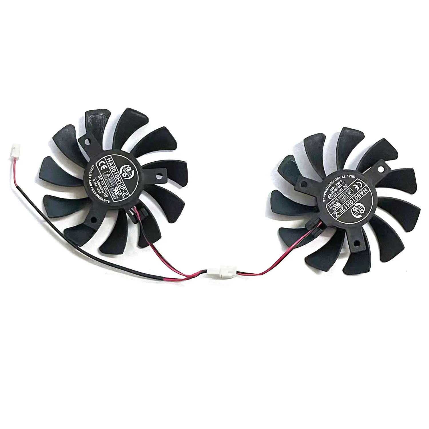 UKGF 75MM HA8010H12CF-Z GTX1650 ventilador VGA para MSI GeForce GTX 1650 SUPER VENTUS XS ventilador de refrigeración de tarjeta gráfica 2 pines 12V 0.5A - imagen 4