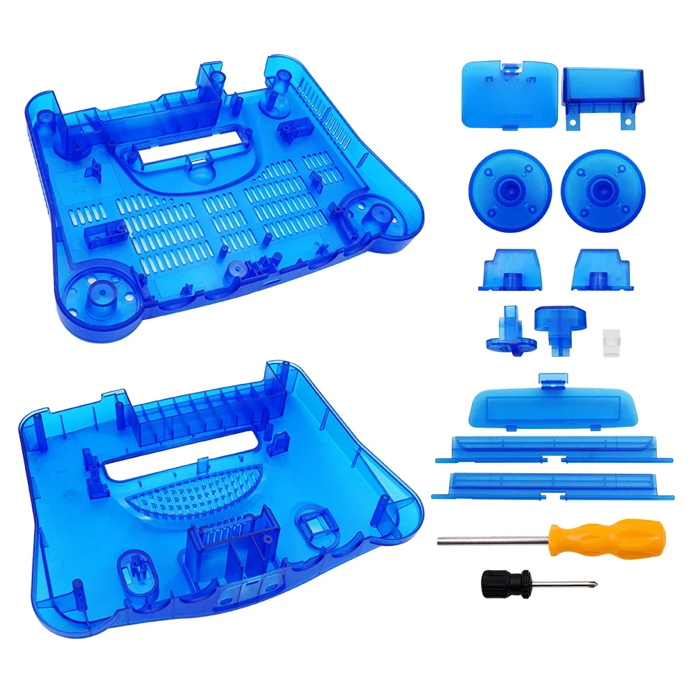 Carcasa de plástico de repuesto para consola de videojuegos Nintendo N64, carcasa translúcida, caja transparente Retro, envío directo, nuevo - imagen 3