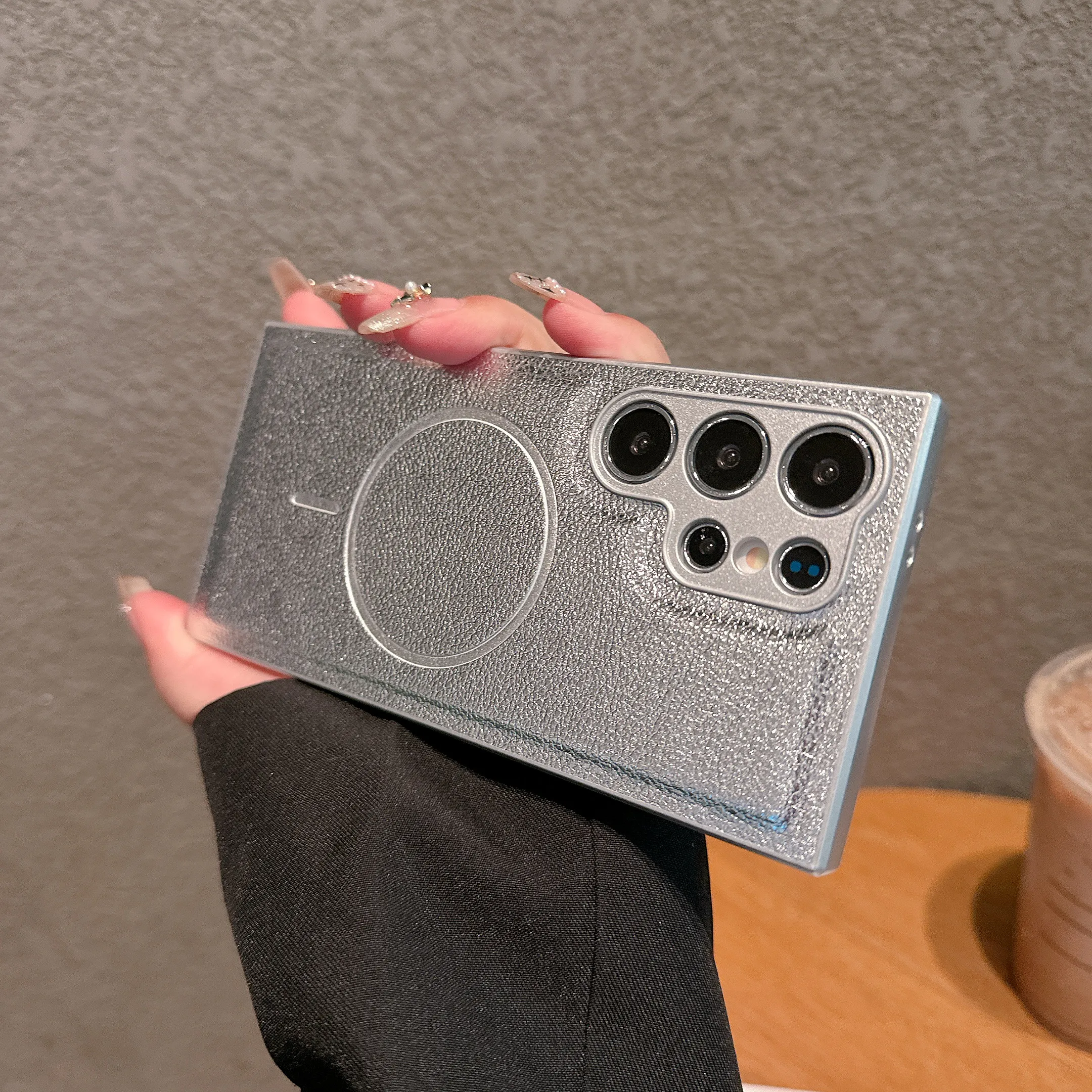 Funda de cuero PU mate Magsafe a prueba de golpes para Samsung Galaxy S25 S24 S23 S22 Ultra Plus, funda magnética a prueba de golpes con carga inalámbrica - imagen 3