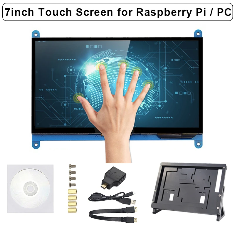 Pantalla táctil IPS de 7 pulgadas para Raspberry Pi 4, pantalla LCD de 1024x600/800x480 para Raspberry Pi 3B + 3B Jetson Nano PC, unidad gratis - imagen 2