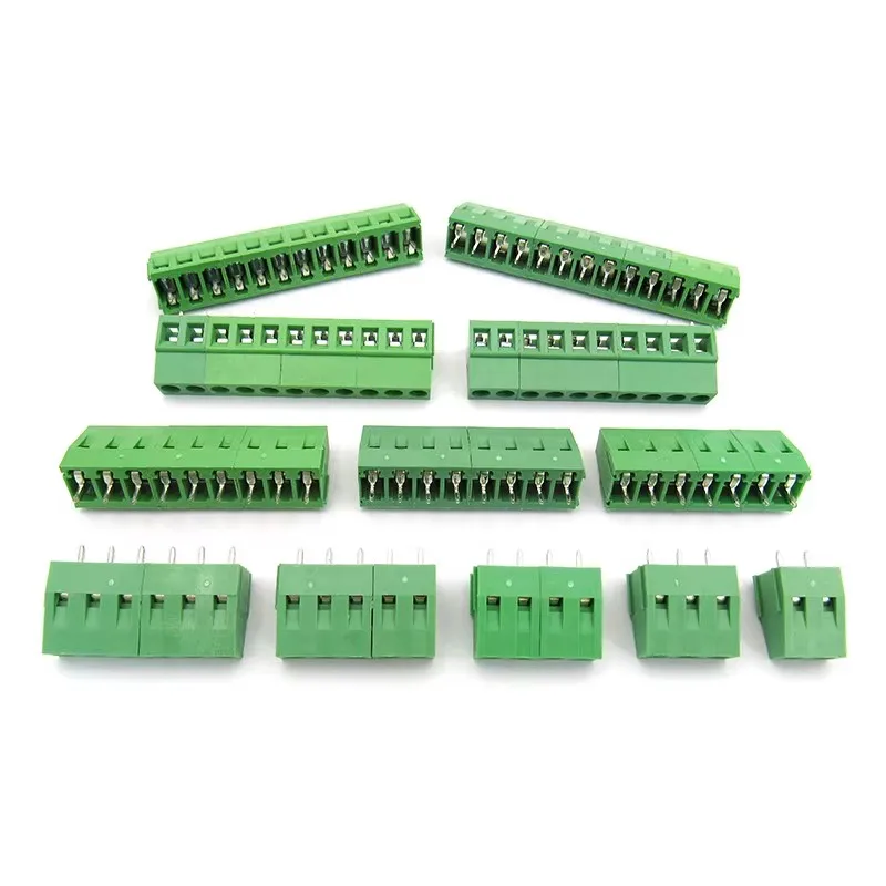 10 Uds PCB Mini bloques de terminales de tornillo KF128-2.54/3.5/3.81/5.0/5.08/7.5 Mm cobre para cables 2P3P-componente electrónico - imagen 4