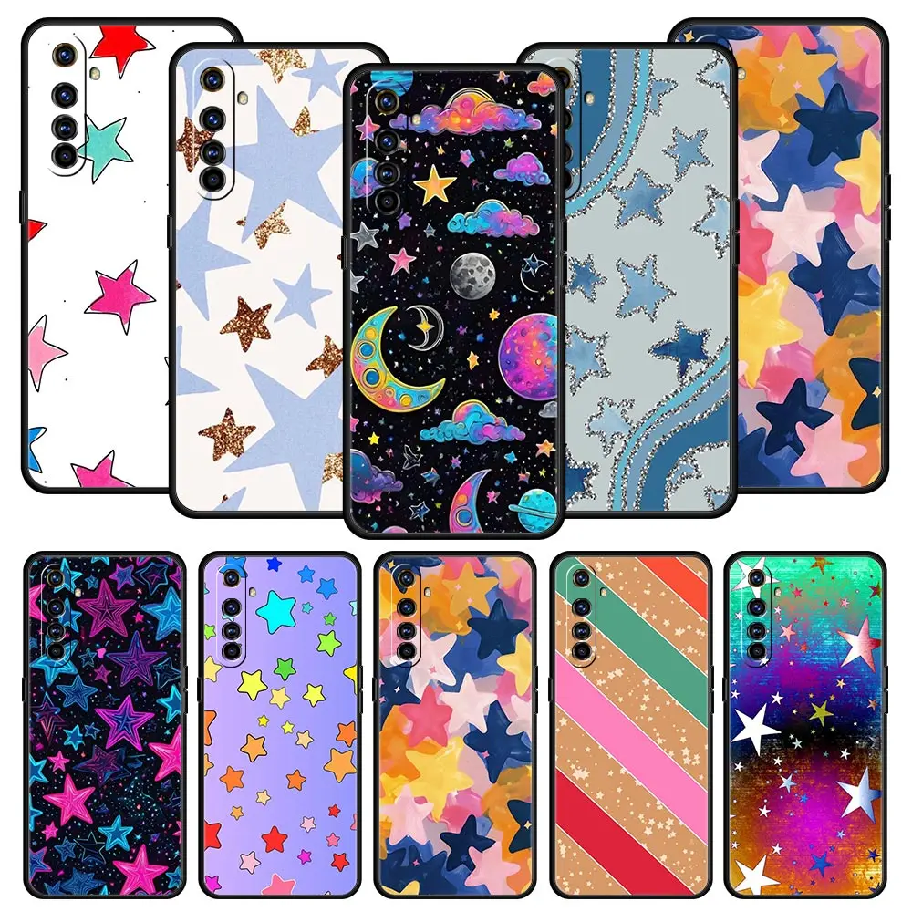 Funda de teléfono con estrellas coloridas para Realme 13 12 11 10 4G 9 8 5G 7 GT5 GT3 GT2 Pro Plus C21 C11 C25 C35 GT Neo 2 3 3T 5