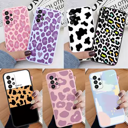 Funda de teléfono con estampado de leopardo para Samsung Galaxy A53 5G, funda protectora trasera de silicona suave, Fundas para Samsung A 53, bonita Coque