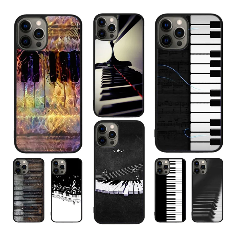 Funda de teléfono con llave de Piano musical para iPhone 17 Air 16 15 14 11 12 13 Pro MAX Plus