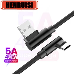 Cable USB tipo C 5A 40W Cable súper rápido carga rápida para Samsung Xiaomi Huawei Poco Honor Cable USB Cable de datos 2m 1,5m 1m 0,25m