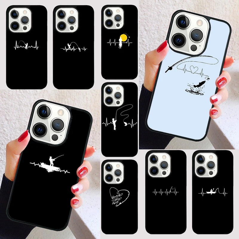 Funda de pulso de corazón para pesca y Camping, funda de teléfono para iPhone 17 Air 15 16e 13 12 11 14 Pro Max Max Plus