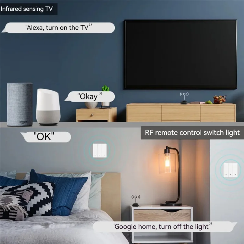 Tuya WiFi Control remoto inteligente IR, aplicación/Control de voz Universal RF y control remoto por infrarrojos funciona con Alexa y asistente de Google - imagen 5