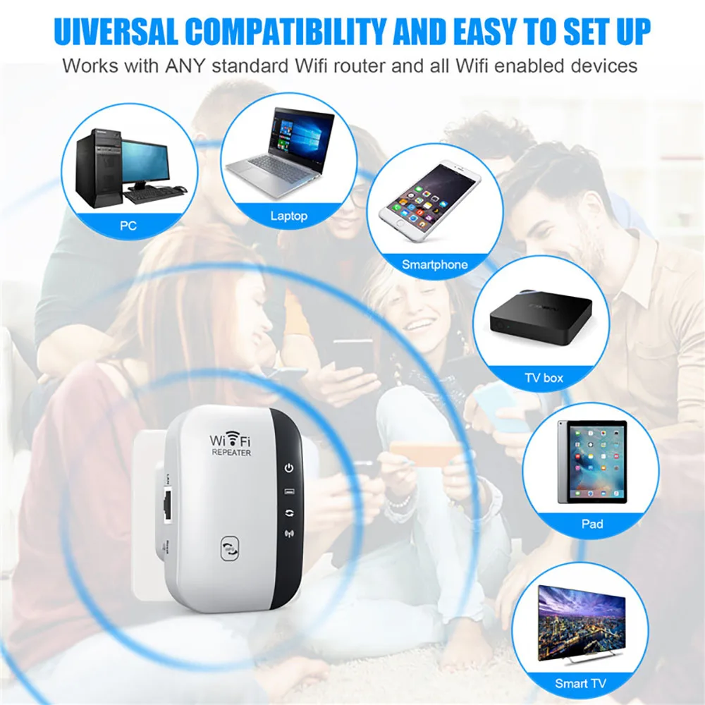 Kebidumei 300Mbps repetidor WiFi inalámbrico amplificador extensor Wifi 802.11N WPS amplificador WiFi de largo alcance repetidor Wi Fi - imagen 5