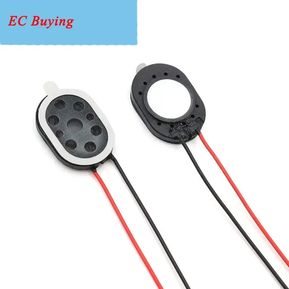 5 unids/lote 2014 altavoz de plástico magnético interno 8Ohm 1 vatio Panel plano elíptico altavoz MP3 longitud del cable 60MM 20*14MM 8R 1 vatio - imagen 2