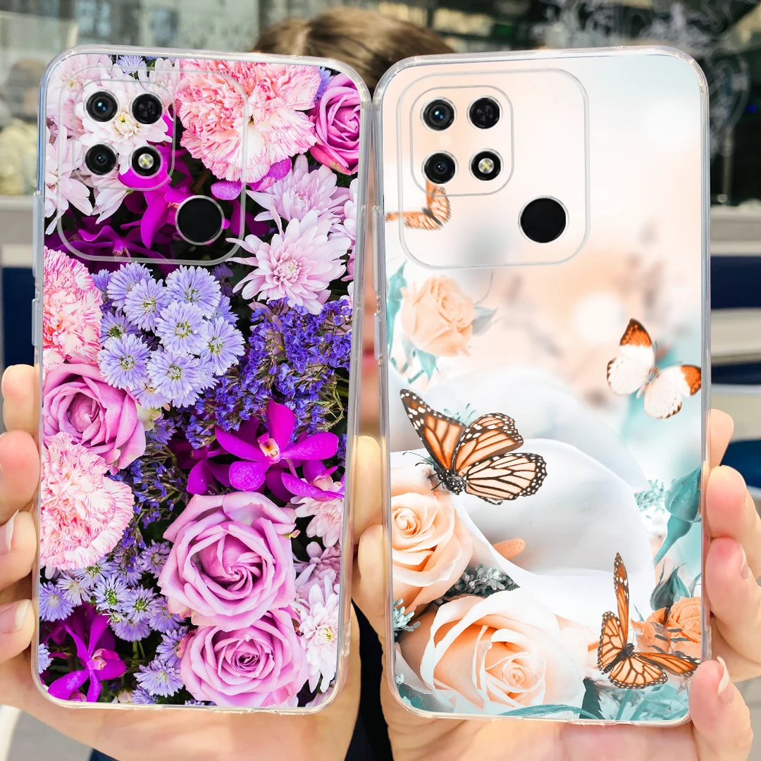 Para Xiaomi Redmi 10C funda Redmi 10A cubierta pintada colorida funda de teléfono de silicona suave para Xiaomi Redmi 10C 10 C Redmi10 contraportada - imagen 4