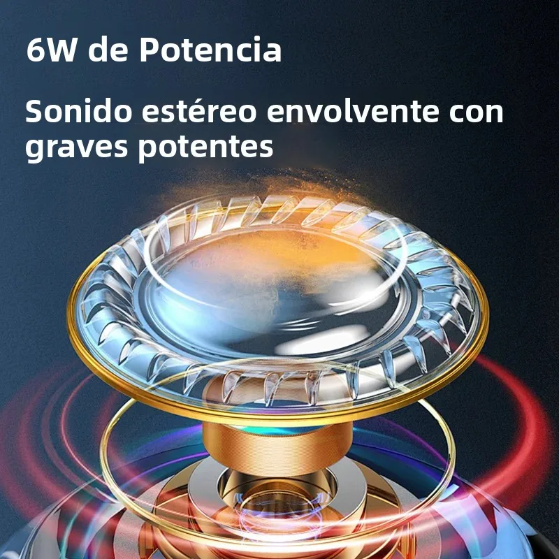 EBS-312 Mini altavoz portátil de 6W con mango de malla de tela IPX5 impermeable para exteriores BT5.4 y función súper magnética - imagen 4