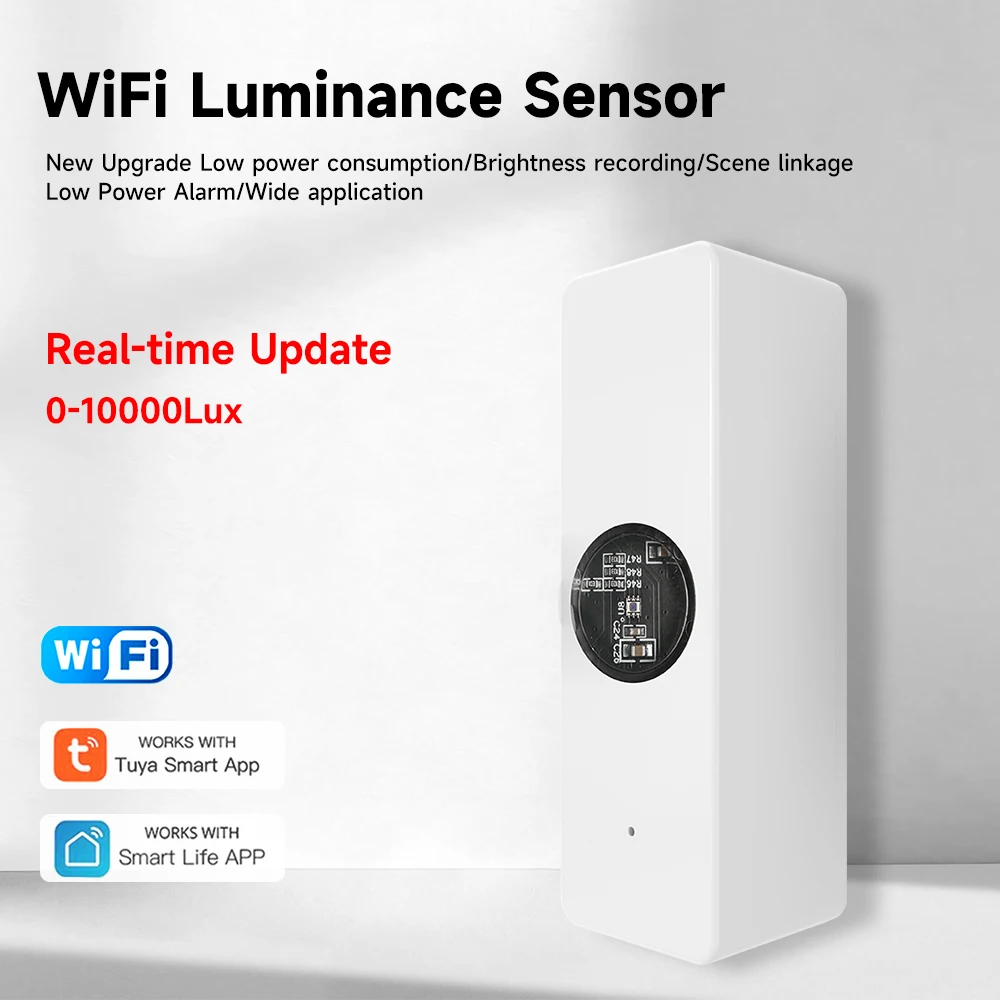 Sensor de luz WiFi Tuya, Sensor de luminancia, Sensor de haz WiFi, automatización del hogar inteligente, Control por aplicación, Detector de iluminación de luz Tuya - imagen 2