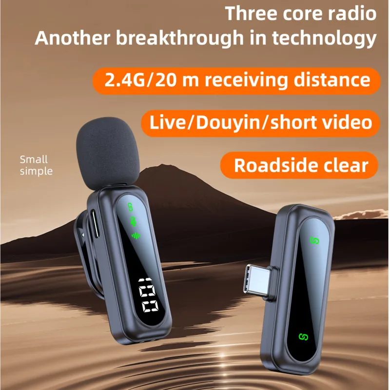 Xiaomi Mijia-micrófono de solapa Lavalier, inalámbrico, portátil, reducción de ruido, grabación de Audio, tipo C, para USB-C, Android, PC en vivo - imagen 2