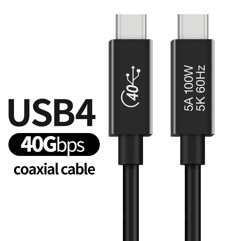 Cable USB4 Gen3 USBC PD 100W 5K/60Hz Compatible con Thunderbolt4 3/DP/PCle USB-C a USB C 40Gbps USB4.0 Cable rápido para Mac Pro - imagen 2