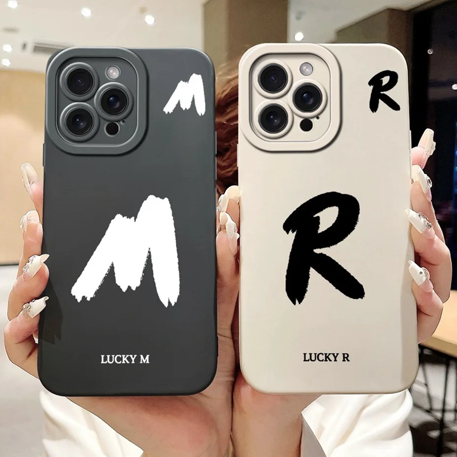 Nueva funda de teléfono con letras a la moda para iPhone 15 Pro Max 15Pro, fundas de silicona suave a prueba de golpes para iPhone15 15ProMax, fundas para parachoques