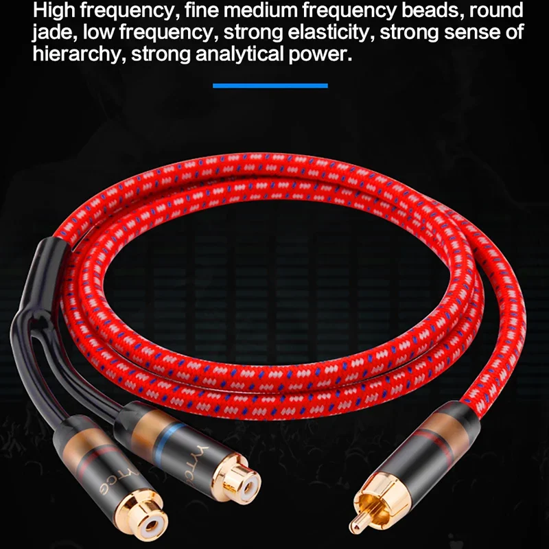Cable Hifi RCA a 2RCA, divisor RCA a doble RCA, Cable Y, Cable de Audio Hi-Fi Premium de alto rendimiento para mezclador de sonido, caja de sonido con amplificador - imagen 5