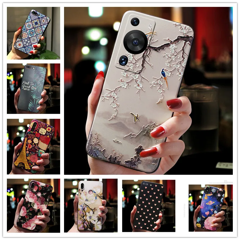 Funda de teléfono pintada en relieve 3D para Huawei P60 Pro 2023, funda de silicona para Huawei P 60/P60Pro, funda Coque P60 Pro Coque
