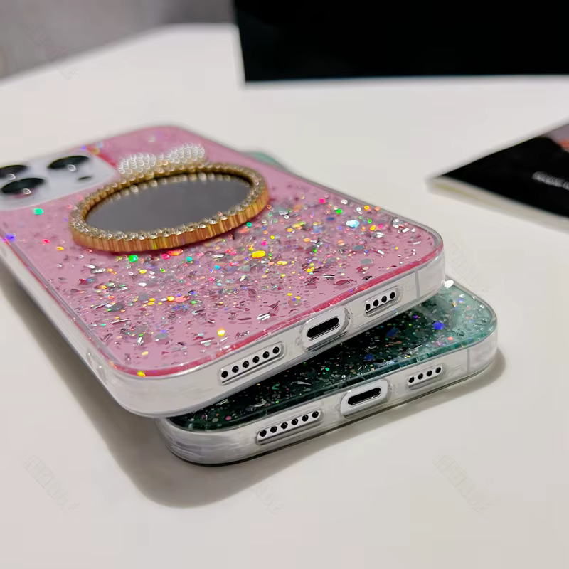 Funda de teléfono brillante con espejo de arena movediza para VIVO S10, S12, S17, S16 Pro, S15, S9, S7, S6, S5, S1, S17E, S16E, S15E, S1, IQOO 3 Pro, 5G, NOE - imagen 5