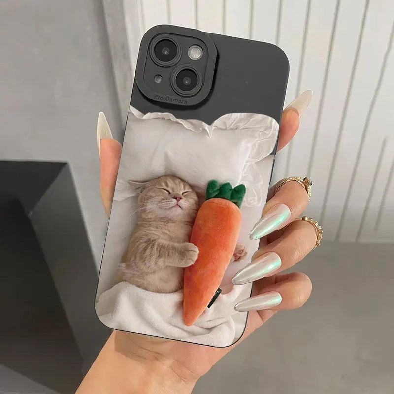 Funda de teléfono de silicona con diseño de gato para Samsung Galaxy A14 A34 A54 A33 A53 A32 A52s A72 A55 S23 Ultra S22 Plus S21 FE, funda suave - imagen 2