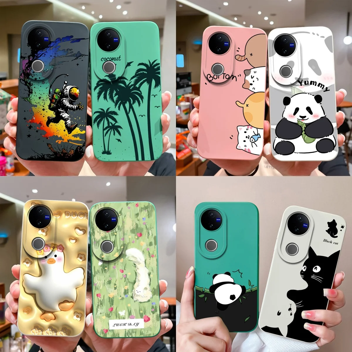 Para Vivo V50 Lite funda bonita de dibujos animados carcasa de teléfono suave cubierta trasera de silicona líquida para Vivo V 50 protección completa parachoques a prueba de golpes