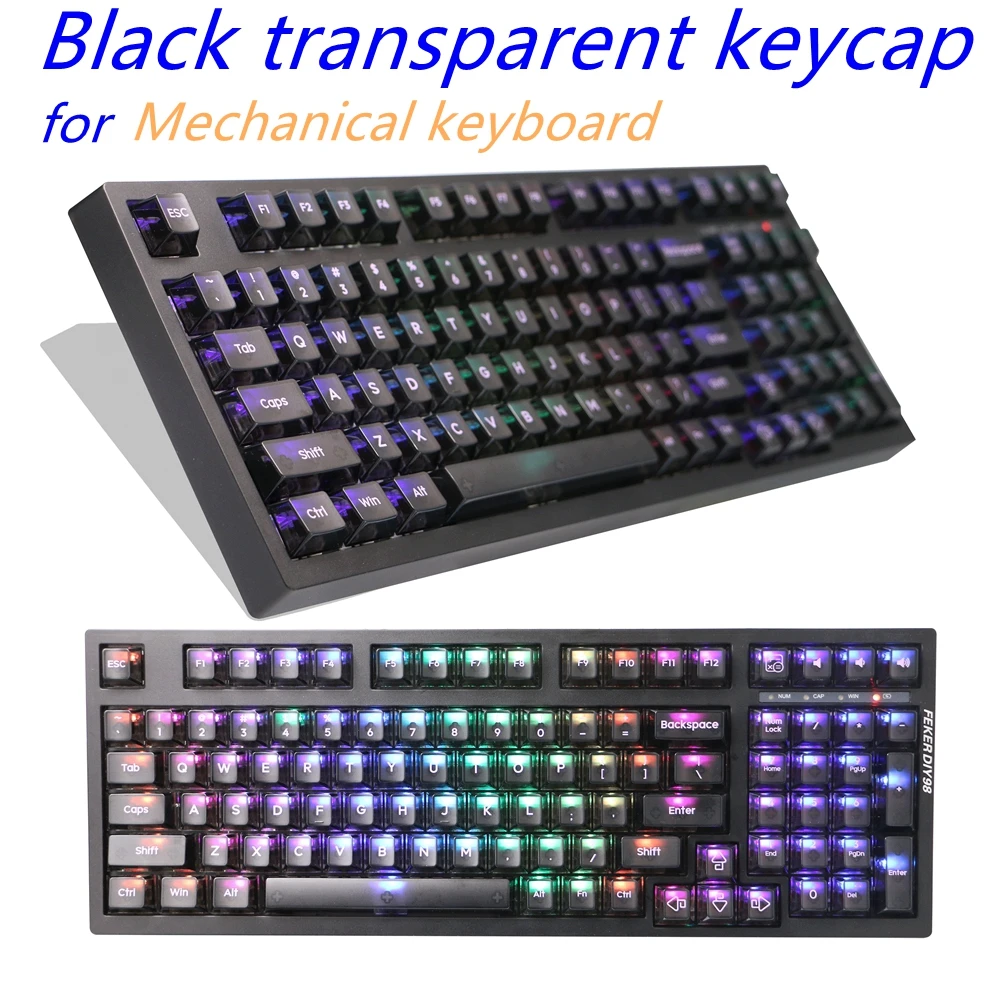 Teclas transparentes con retroiluminación RGB para teclado mecánico, 152 teclas, Material de PC de cereza, esmerilado, brumoso, Belleza - imagen 4