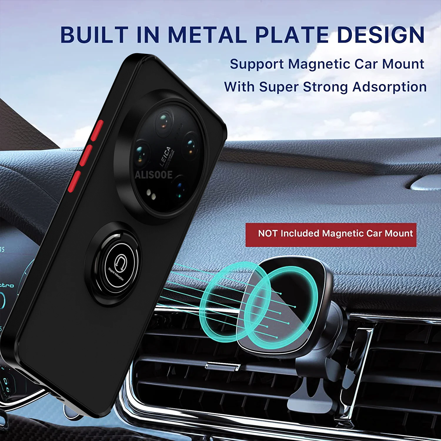 Funda con soporte para Xiaomi 15 Ultra 14 Pro, Funda con anillo de armadura, Funda translúcida para PC para Xiaomi 14, Funda protectora Ultra completa - imagen 4