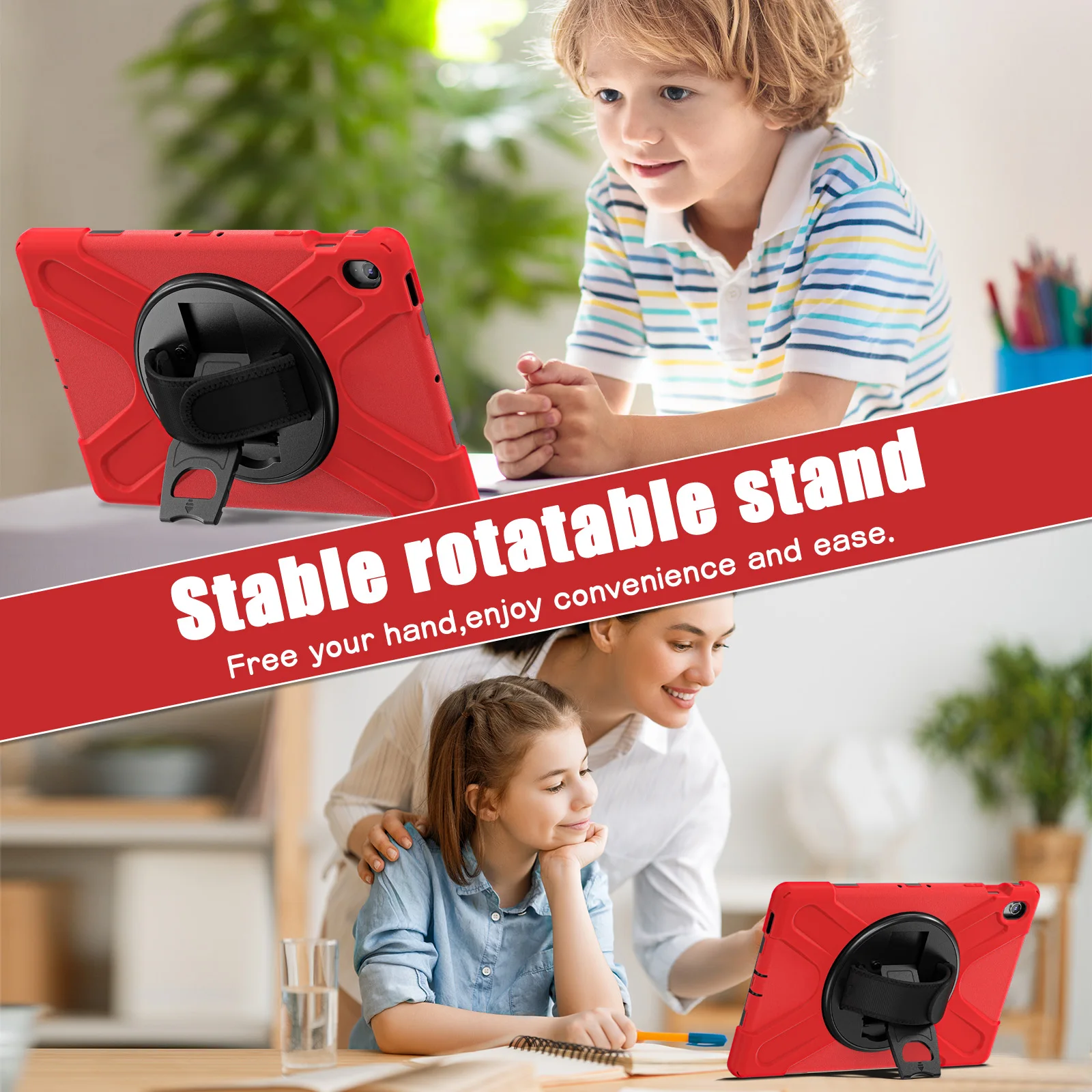 Funda resistente para Samsung Galaxy Tab S10 FE Plus 2025, 13,1 pulgadas SM-X620 X626B, funda con soporte giratorio 360 con correa para el hombro - imagen 4