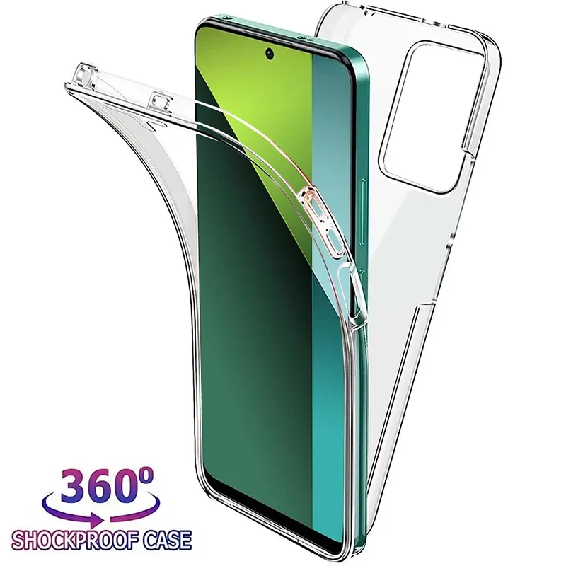360 °   Funda de teléfono de cobertura completa para Xiaomi Redmi Note 13 14 12 11 Pro 5G 10 10S 9 9S cubierta de doble capa a prueba de golpes para Redmi Note 8 8T